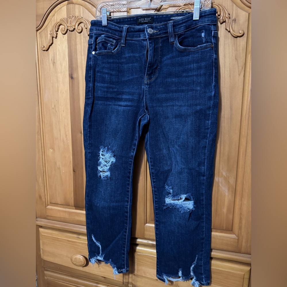Distressed Dark Blue Women's Jeans